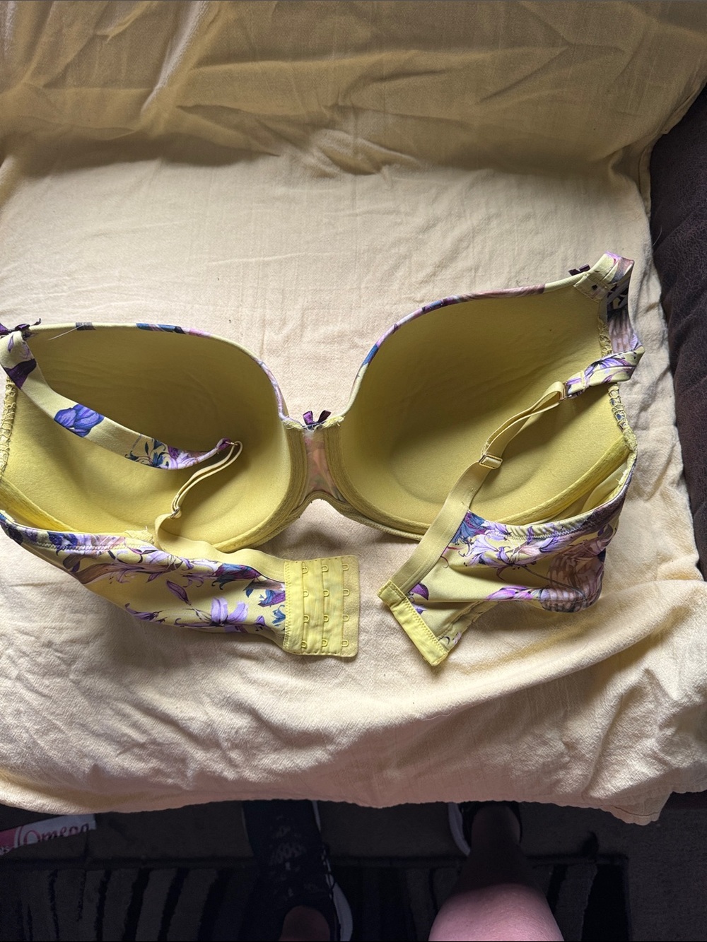 Cacique Yellow Floral Lace Underwire Bra - Picture 2 of 4